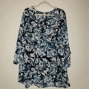 pure energy Plus Size 3/4 Sleeve Pull Over Blouse - Blue, Black, White 180